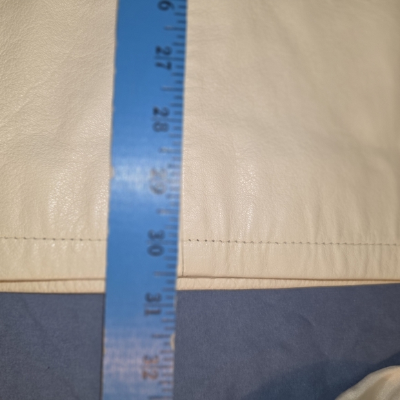OBO New YORK Women's size 4X vest & skirt leather cream 32 - Picture 14 of 15